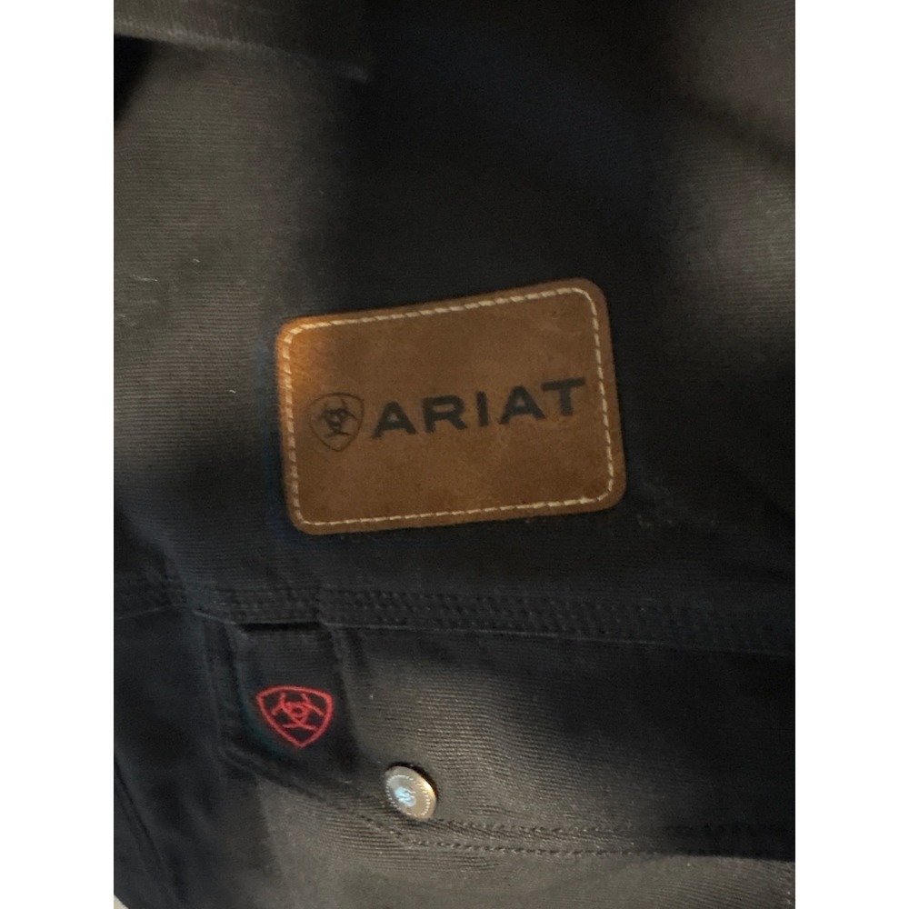 Ariat Work FR Flame Resistant Shirt Jacket Mens XL Black Snap Front CAT 2 NFPA - Picture 9 of 9